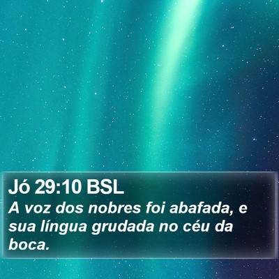 Jó 29:10 BSL Bible Verse Image