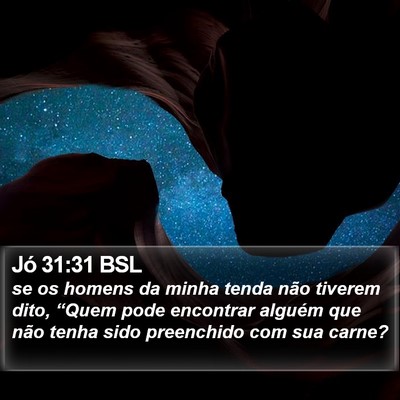 Jó 31:31 BSL Bible Verse Image
