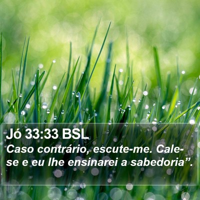 Jó 33:33 BSL Bible Verse Image