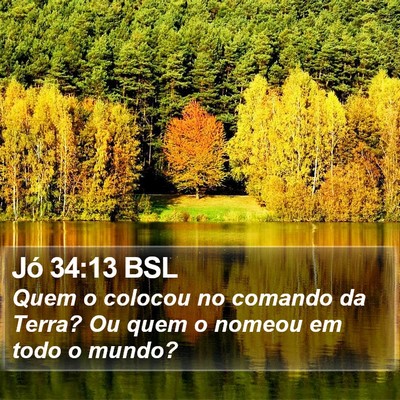 Jó 34:13 BSL Bible Verse Image