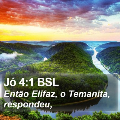 Jó 4:1 BSL Bible Verse Image