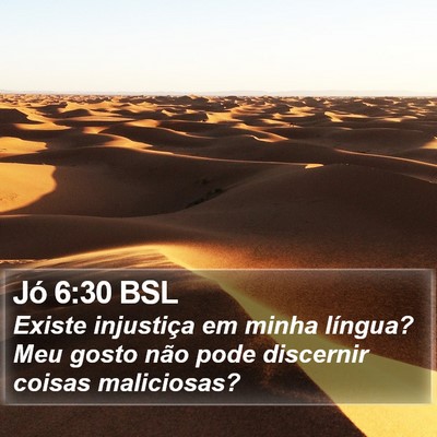 Jó 6:30 BSL Bible Verse Image