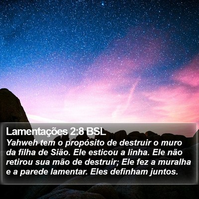 Lamentações 2:8 BSL Bible Verse Image