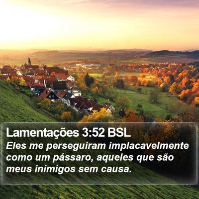 Lamentações 3:52 BSL Bible Verse Image