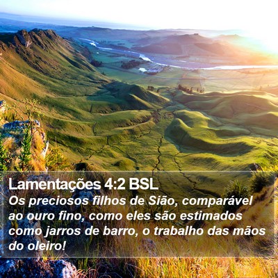 Lamentações 4:2 BSL Bible Verse Image