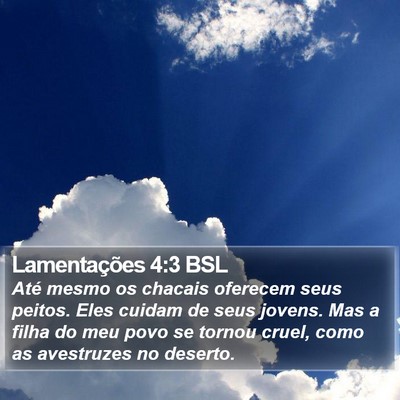 Lamentações 4:3 BSL Bible Verse Image