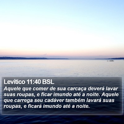 Levítico 11:40 BSL Bible Verse Image