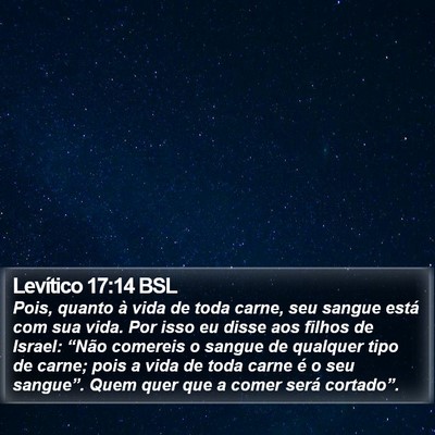 Levítico 17:14 BSL Bible Verse Image