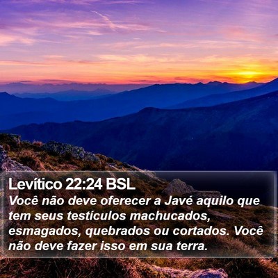 Levítico 22:24 BSL Bible Verse Image
