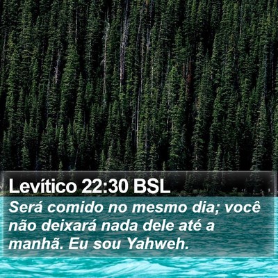 Levítico 22:30 BSL Bible Verse Image