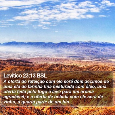 Levítico 23:13 BSL Bible Verse Image