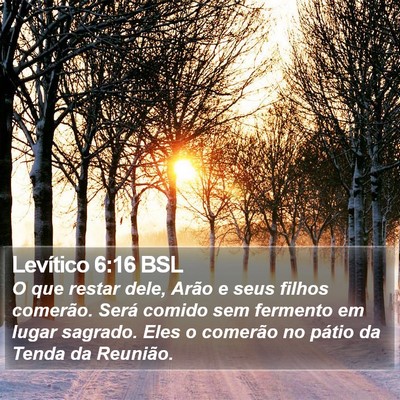 Levítico 6:16 BSL Bible Verse Image