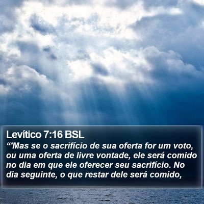 Levítico 7:16 BSL Bible Verse Image