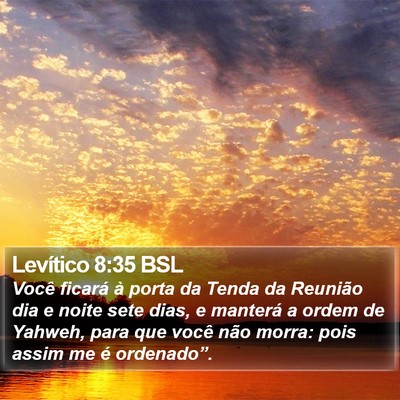 Levítico 8:35 BSL Bible Verse Image
