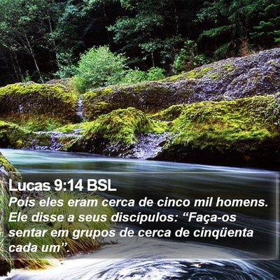 Lucas 9:14 BSL Bible Verse Image