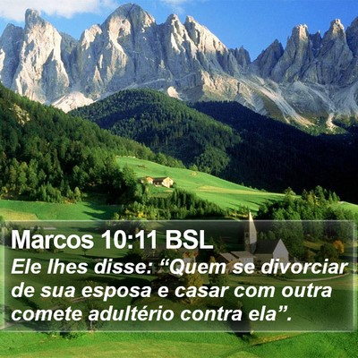 Marcos 10:11 BSL Bible Verse Image