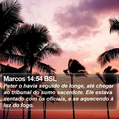 Marcos 14:54 BSL Bible Verse Image
