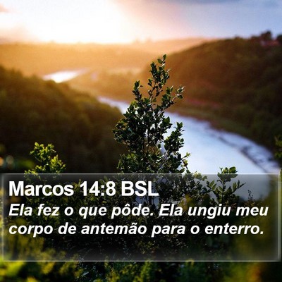 Marcos 14:8 BSL Bible Verse Image