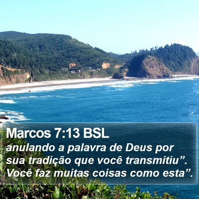 Marcos 7:13 BSL Bible Verse Image