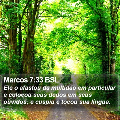 Marcos 7:33 BSL Bible Verse Image