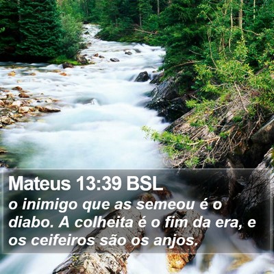 Mateus 13:39 BSL Bible Verse Image