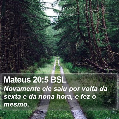 Mateus 20:5 BSL Bible Verse Image