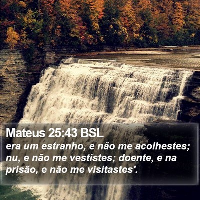 Mateus 25:43 BSL Bible Verse Image