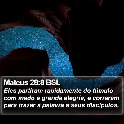 Mateus 28:8 BSL Bible Verse Image