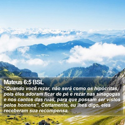 Mateus 6:5 BSL Bible Verse Image