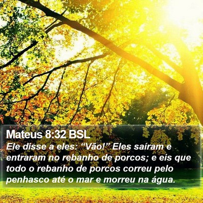 Mateus 8:32 BSL Bible Verse Image
