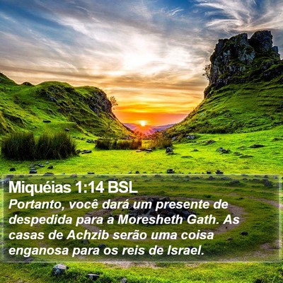 Miquéias 1:14 BSL Bible Verse Image