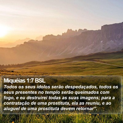 Miquéias 1:7 BSL Bible Verse Image
