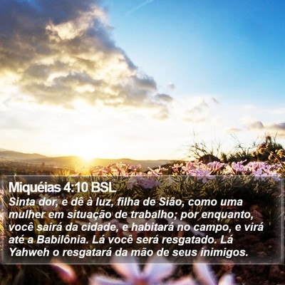 Miquéias 4:10 BSL Bible Verse Image
