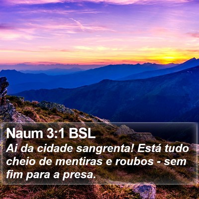 Naum 3:1 BSL Bible Verse Image