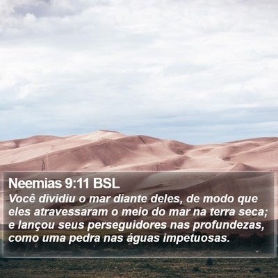 Neemias 9:11 BSL Bible Verse Image