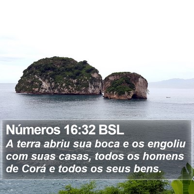 Números 16:32 BSL Bible Verse Image
