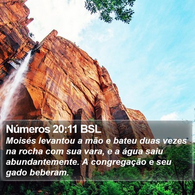 Números 20:11 BSL Bible Verse Image