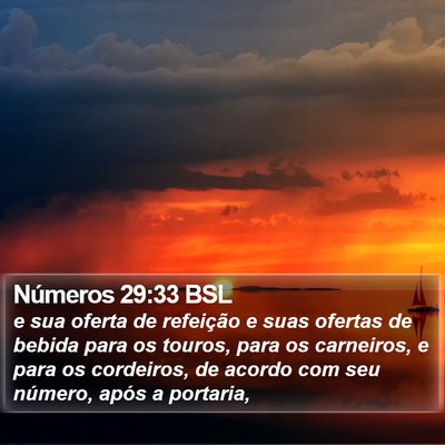 Números 29:33 BSL Bible Verse Image