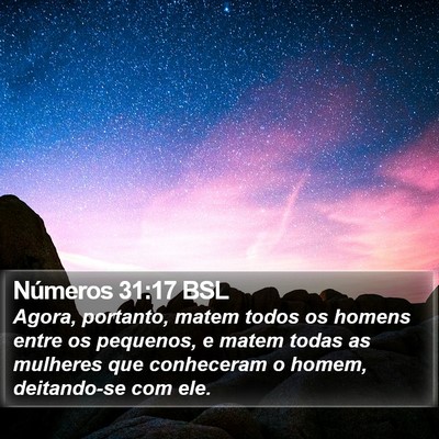 Números 31:17 BSL Bible Verse Image