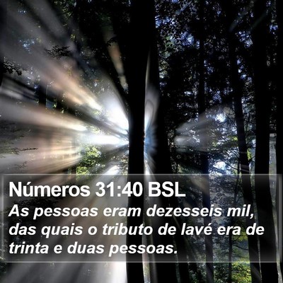Números 31:40 BSL Bible Verse Image