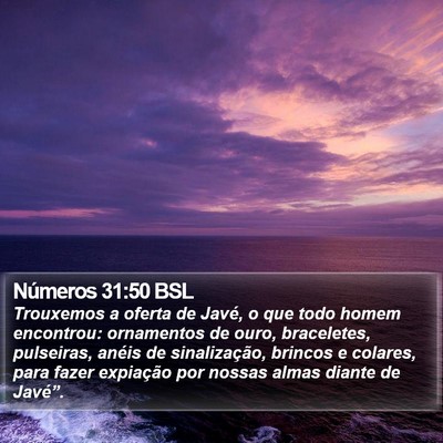 Números 31:50 BSL Bible Verse Image