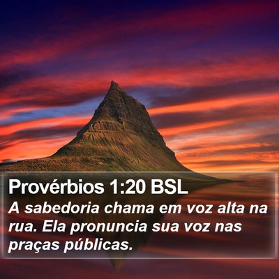 Provérbios 1:20 BSL Bible Verse Image