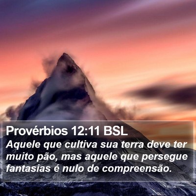 Provérbios 12:11 BSL Bible Verse Image
