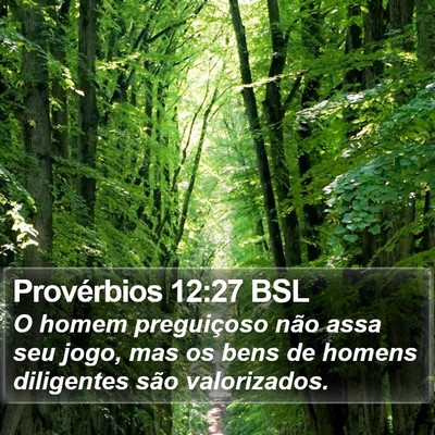 Provérbios 12:27 BSL Bible Verse Image