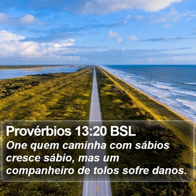 Provérbios 13:20 BSL Bible Verse Image