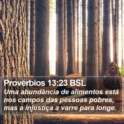Provérbios 13:23 BSL Bible Verse Image