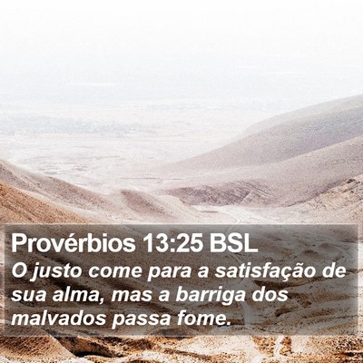 Provérbios 13:25 BSL Bible Verse Image