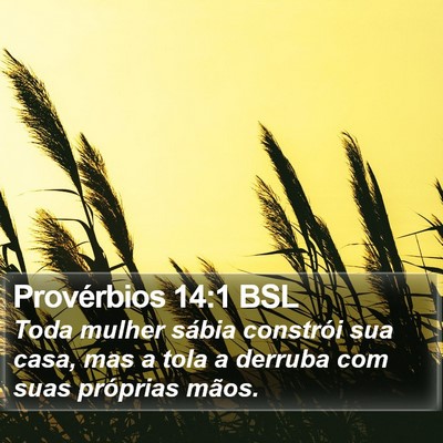 Provérbios 14:1 BSL Bible Verse Image