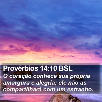 Provérbios 14:10 BSL Bible Verse Image