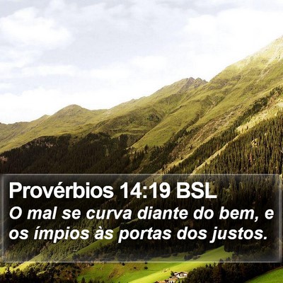 Provérbios 14:19 BSL Bible Verse Image